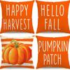 Various Harvest Festival Pumpkin Combination Pillow Covers Set of Four Thanksgiving Decorative Pillow Cushion Covers