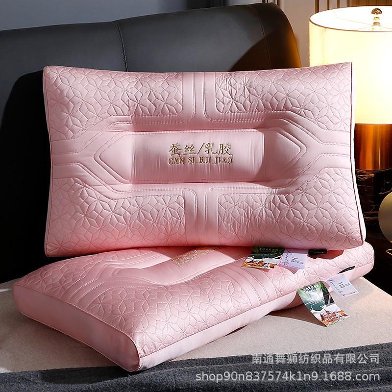 Cotton Cover Silk Latex Pillow Side Sleepers Neck Support Memory Foam Alternative Hypoallergenic Medium Height