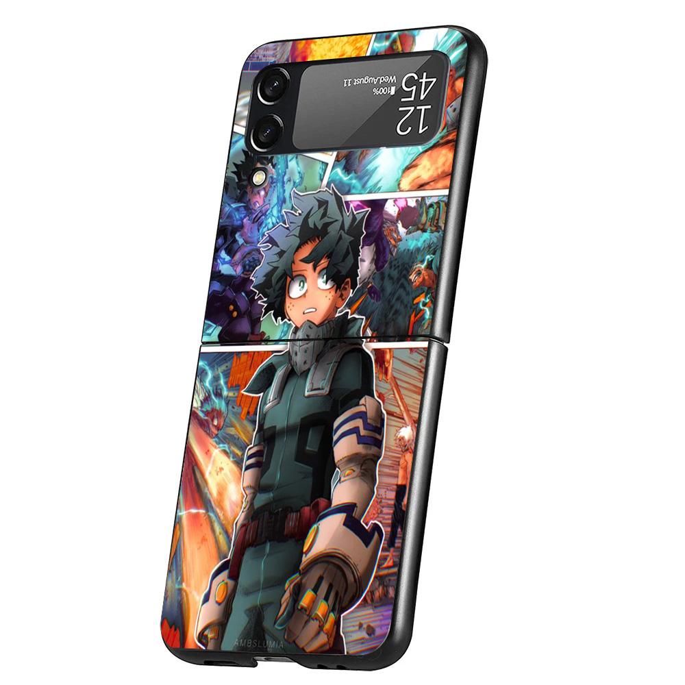 My Hero Izuku Deku Cover Phone Case For Samsung Galaxy Z Flip 7 6 5 4 3 5G Flip7 Flip6 Flip5 Flip4 Flip3 Black Fundas Shell Gala