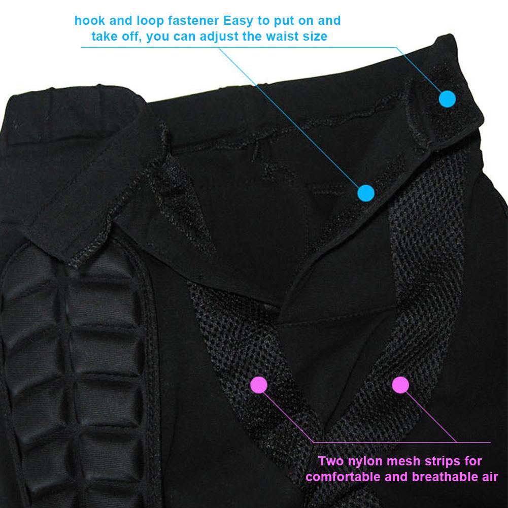Protective Padded Shorts EVA Butt Pad Adjustable 3D Protection Hip Pad Skating Hip Guard for Hip Butt and Tailbone