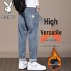 Men's Fleece-Lined Loose Straight-Leg Jeans