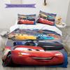 Dreiteiliges Bettwäsche-Set mit Cars-Cartoon-Print, bestehend aus Bettbezug und Kissenbezügen, weich und atmungsaktiv, Bettdecke nicht enthalten.