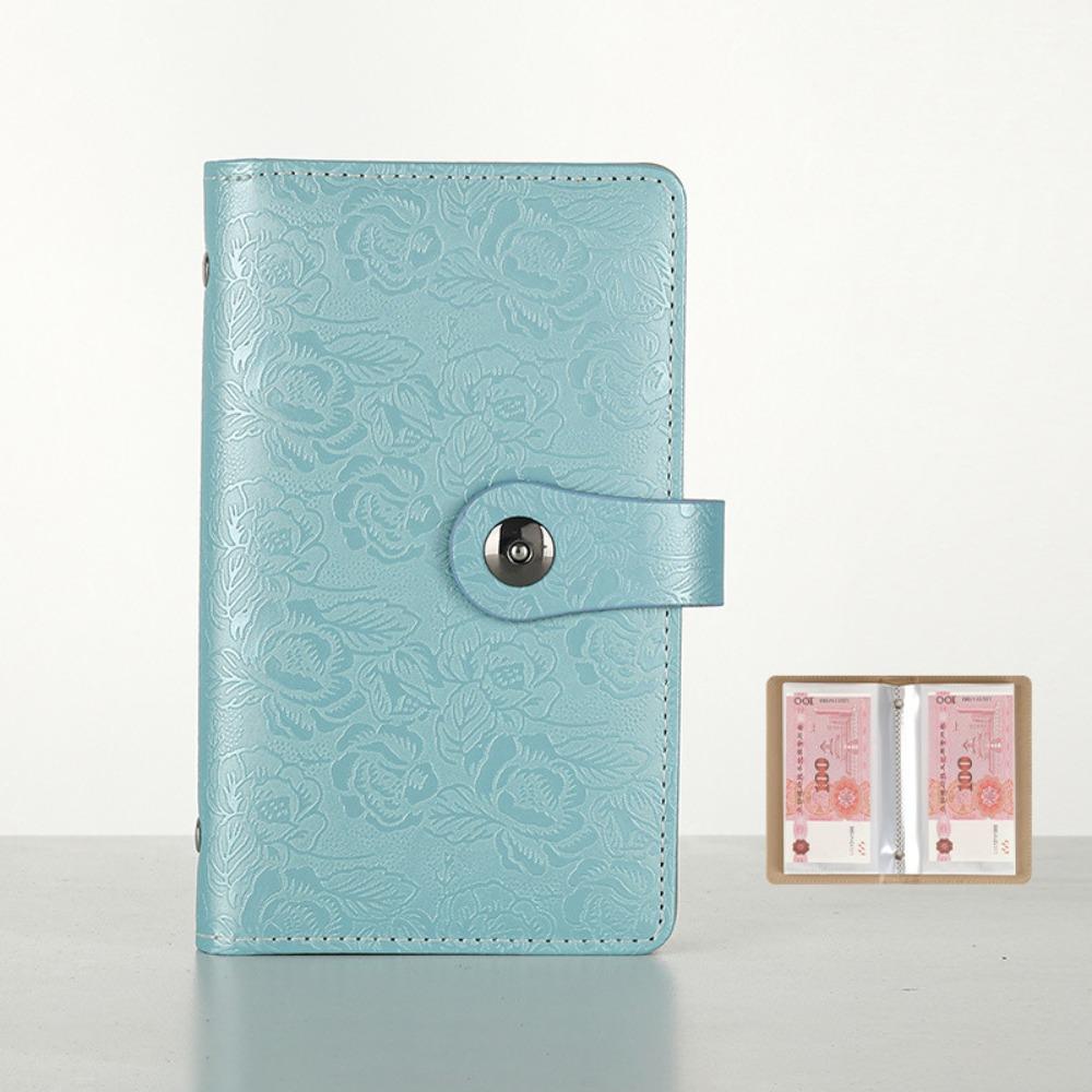 

100 Конвертов Папка Челлендж Сбережений Большая Вместимость Книга Челленджей Сбережений Экономьте Деньги озеро синий