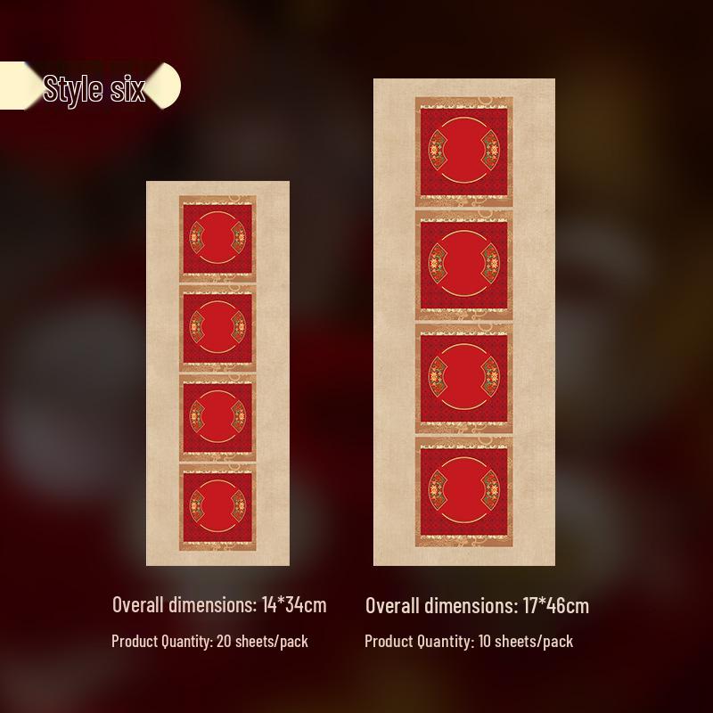 Batik Xuan Paper with Auspicious Four-Character Calligraphy Design - Creative Micro-Spray Half-Ripe, Half-Cooked