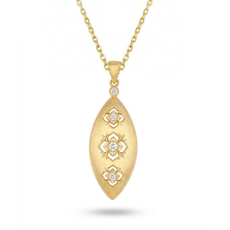 

Medieval Court Hollow Brushed Pendant 925 Sterling Silver Necklace Girls Premium Necklace 925 silver