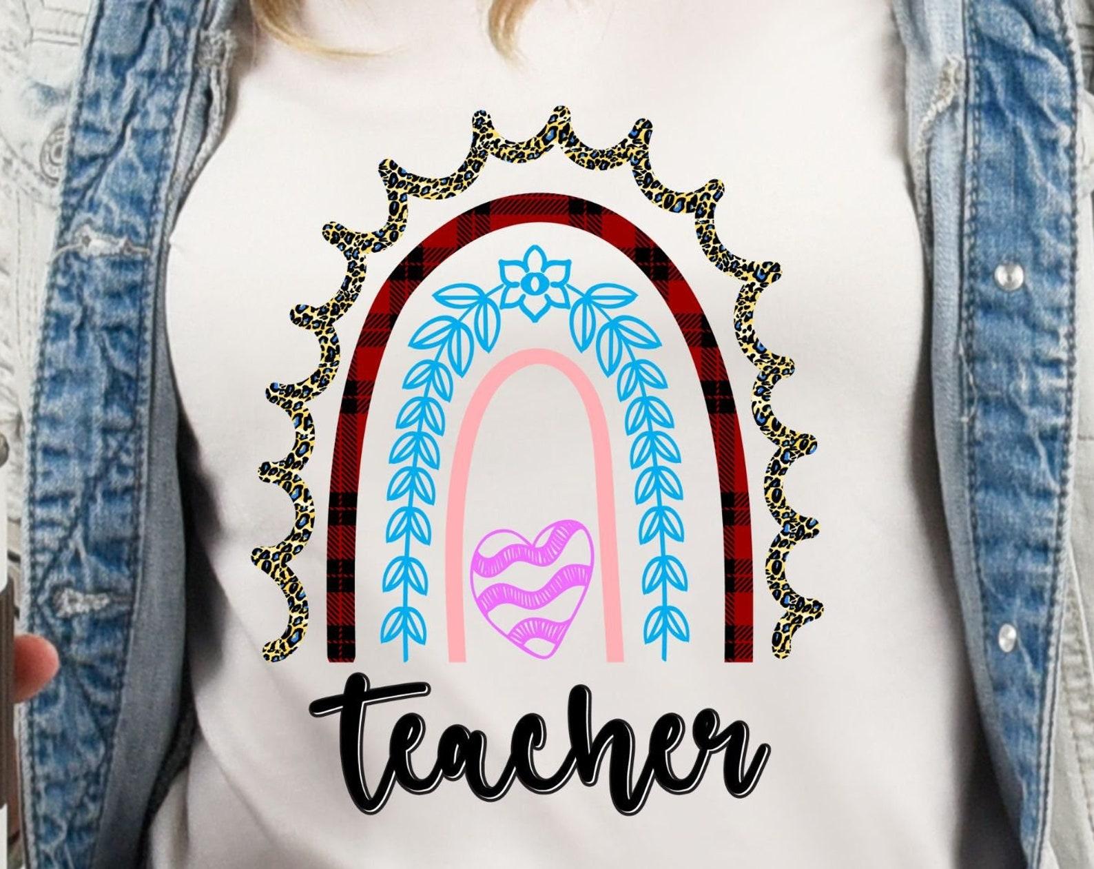 Teacher, rainbow tshirt, teachers tshirt, teachers shirt, gift for teacher, fun shirt S