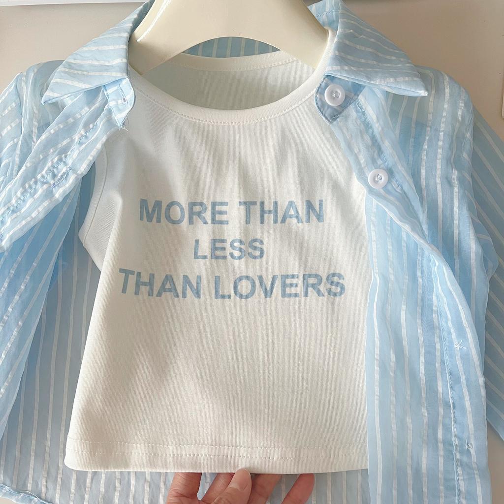 Sommer Mädchen Sonnenschutz Set Gestreiftes Langarmshirt+Weste+Shorts Anzug für 2-10 Jahre Kinder Mode Sonne UV-Schutz 3-teiliges Outfit