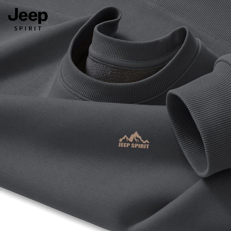 JEEP SPIRIT Men's Fleece Lined Crew Neck Sweatshirt