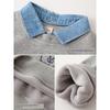 Kids False Two-Piece Sweaters Fleece-lined Children's Clothing Boys' Denim Collar Polo Tops Boys' Polar Fleece Lapel Clothes