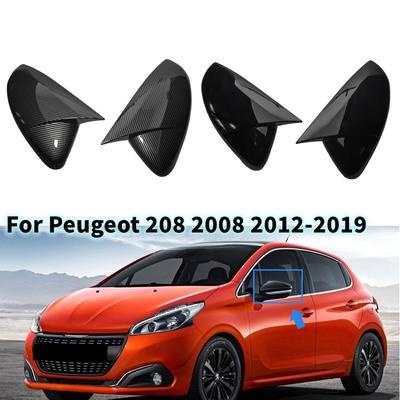 For Peugeot 208 2008 2012-2018 Citroen C3 2016- Car Rearview Side Mirror Cover Wing Cap Exterior Door Shell Trim Accessories