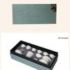 Gold-Inlaid Jade White Ceramic Tea Set
