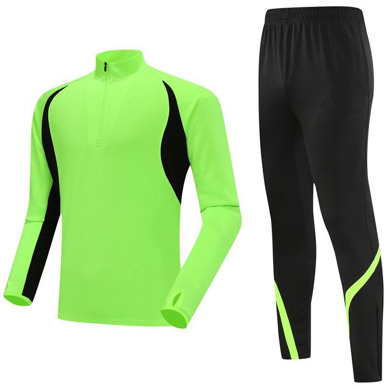 Mens Lightweight Half-Zip Long Sleeve Athletic Set Quick-Dry Breathable Running Training Suit Football Gym Cycling