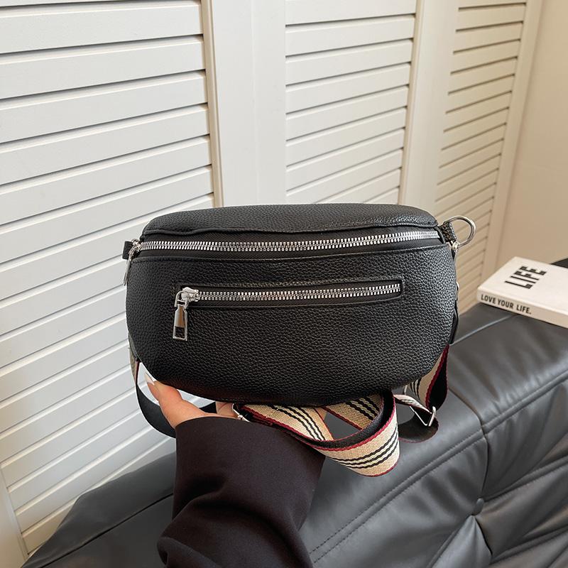 Vintage Pu Leather Crossbody Bag Adjustable Belt Women'S Chest Bag With Multi-Pockets For Commute And Casual Style Shoulder Bag