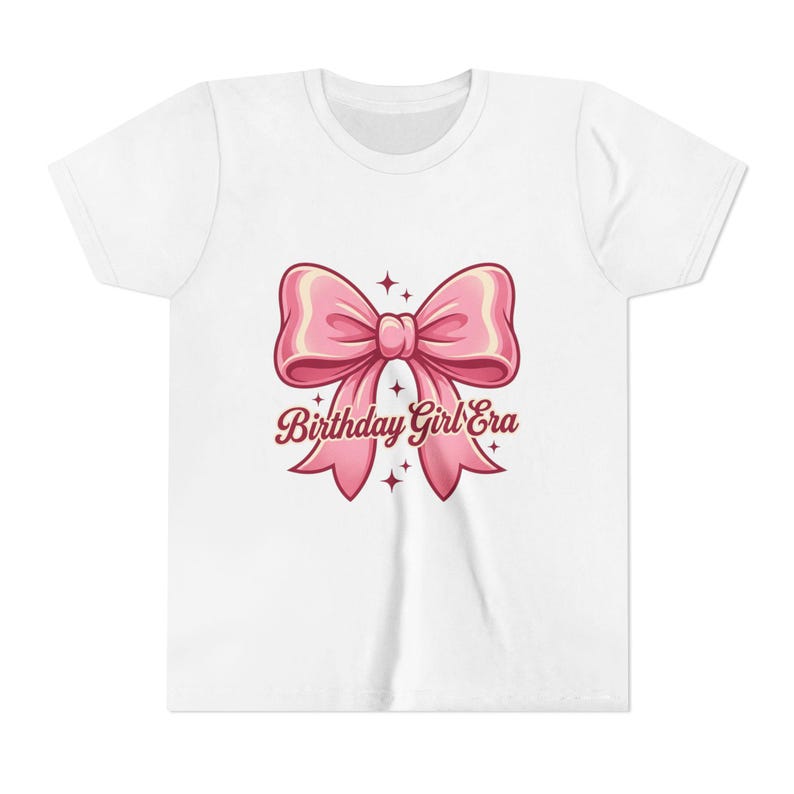 Birthday Girl Era Bow Toddler Tee | Pink Ribbon Graphic Tee 160