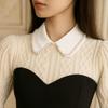 Fashionable Pearl Border Fake Collar Detachable Minimalist Shirt Collar Accessory High-End Elegant Dress Blouse Decor For Women