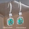 Shiny Green Zircon Drop Earrings for Women Silver Color Party Accessories Elegant Jewelry Gifts