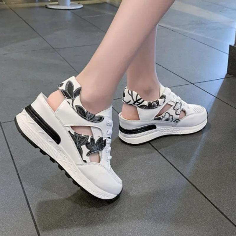 Women's Sandals Summer Breathable Mesh Shoes Fashion Laced Platform Sandal Outdoor Casual Sport Sandals for Women Wedges Sandals