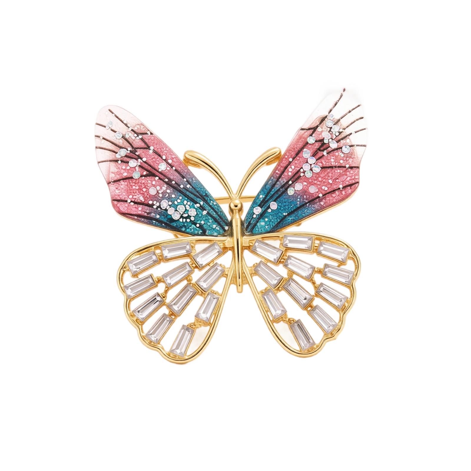 Hollow Butterfly Brooch Pin for Women Alloy Lapel Coat Fashion Accessory one size