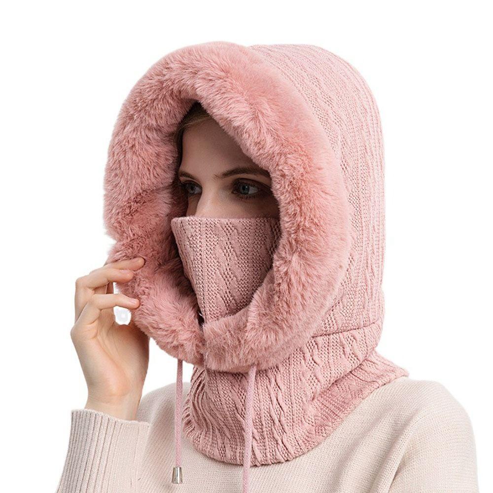 Scarf Neck Warmer Plush Bib Hat Collar Ear Protection Hat Plush Hat Bib Hat Beanie Hat  Hat