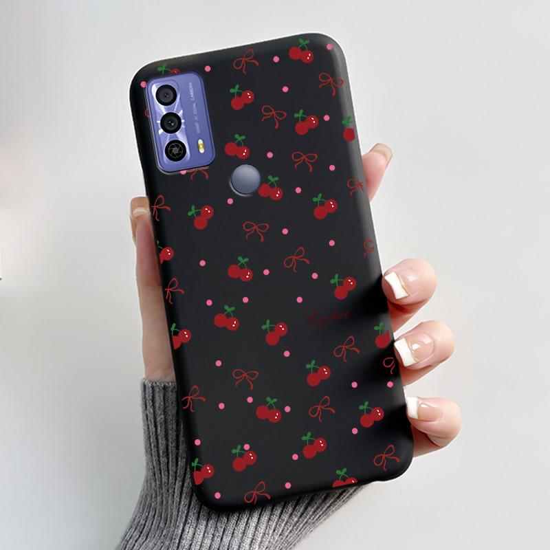Phone Funda For TCL 20B 20Y 20E Case Aesthetic Cute Cat Astronaut Black Soft Silicone TPU Capa for TCL 20E 20Y 20B Back Cover