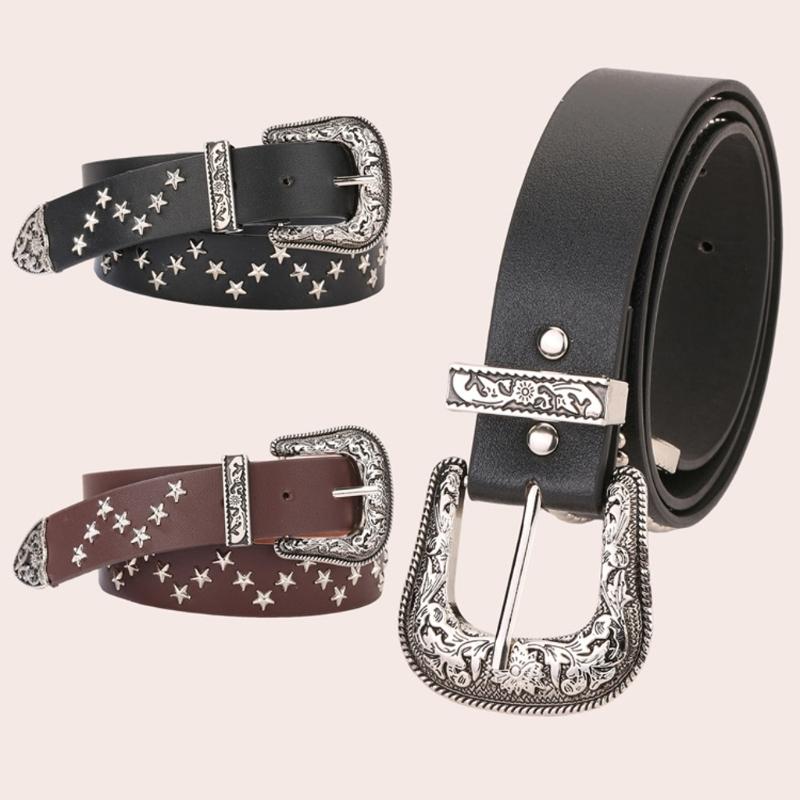Teens Women Wide PU Belt Jeans Wear Resistant Belt for Dress Skirt Decors