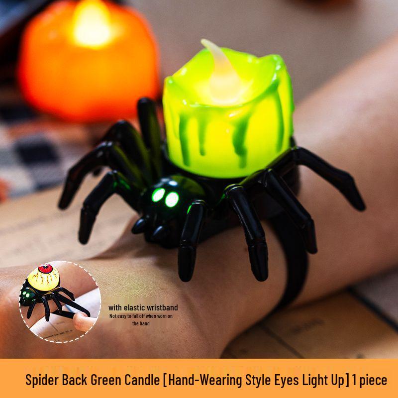 Halloween Aufleuchtendes Spinnen-Armband & Kürbislaterne für Kinder