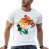 T-shirt Unisex Bianca Nera Semplice in Cotone Ala di Giada Wof Ali di Fuoco Stampa Grafica