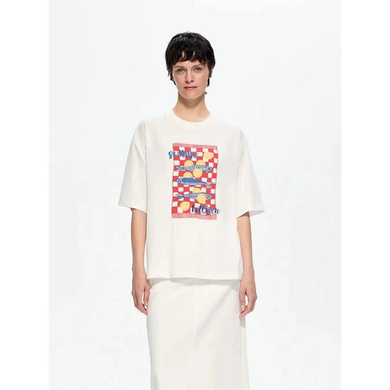 New Fashion T-shirt Fashion New Fashion Casual Loose round Neck Print Letter Cotton T-shirt Top