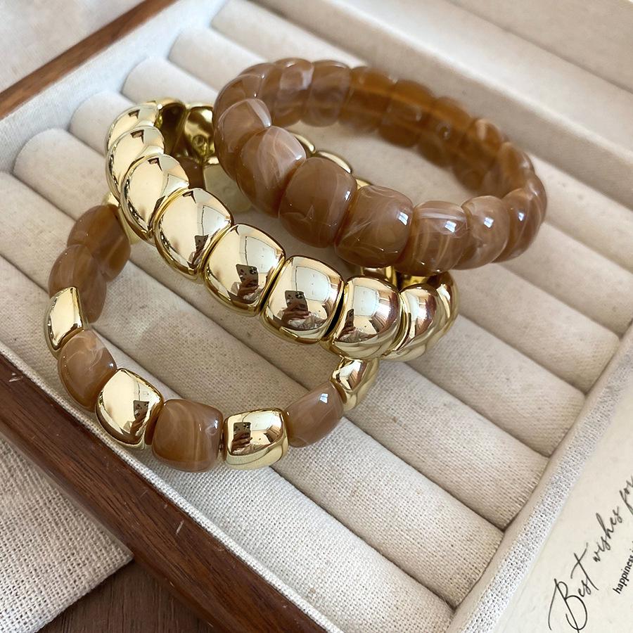 Colorful Acetate Open Bangle: Exaggerated Light Luxury Bracelet for Women