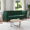 Living Room Set with Cushions 3 pcs Dark Green Velvet