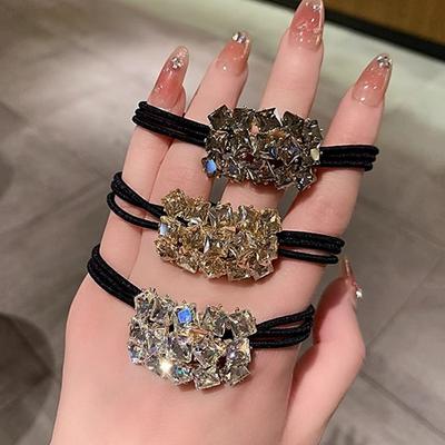 Fashion Rhinestone Elastic Hair Rubber Bands for Girls Tie Hair Ring Rope Scrunchie Accessories Ponytail Headdress Accessoires