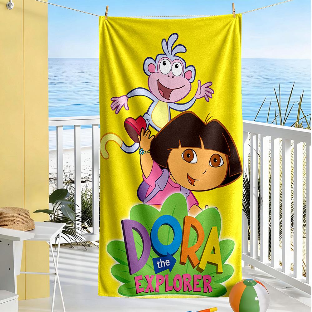 Dora Explorer Beach Towel Soft Durable Quick-Dry Comfortable Lightweight Suitable for Sports, Travel, Swimming, Yoga, Bathroom, Beach, And Pool