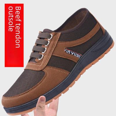 Zapatos de tela antiguos de Beijing: Zapatos de Lona Duraderos con Suelas de Tendón de Vaca para Comodidad al Caminar de Personas de Mediana Edad y Mayores.