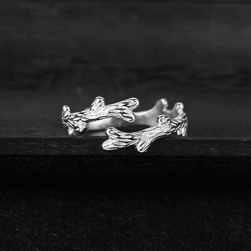 Korean Style Open Branch Copper Ring for Women – Fresh, Artistic, and Simple Design