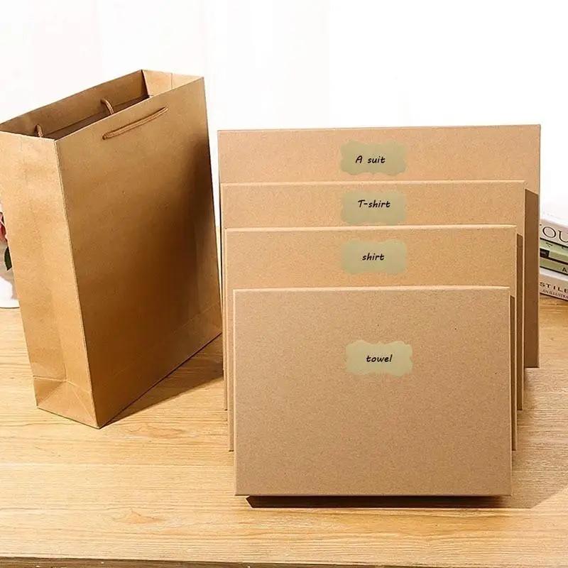 300pcs Vintage Blank Kraft Paper Sealing Sticker DIY Kitchen Classification Baking Packaging Self-adhesive Paper Label Gift Tags