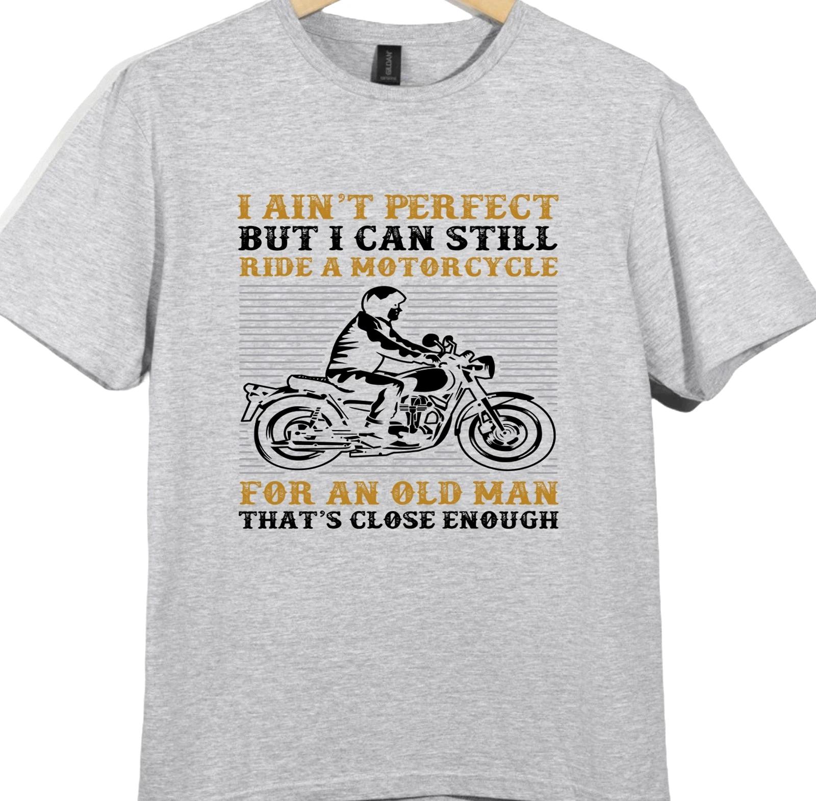 Funny Old Man Biker T Shirt Motorcycle Rider Dad Grandad Gift Graphic Tee XXXXL