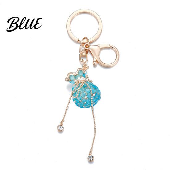 Colorful Tassel Keychain Money Bag Rhinestone Design Lucky Shape Key