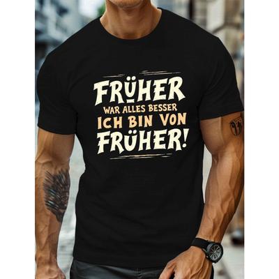 European Size Everything Was Better Before, Men's Casual Crew Neck Short Sleeve T-Shirt Summer, Plus Size