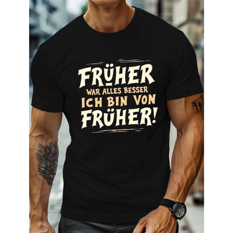 European Size Everything Was Better Before, Men's Casual Crew Neck Short Sleeve T-Shirt Summer, Plus Size