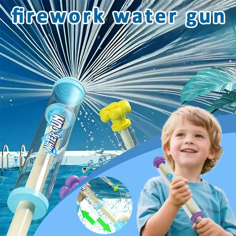 Fireworks Spray Water Pull-Back Water Gun Outdoor Splash Games for Pool Lawn Activities Kids Summer Interactive Water Spray Toys