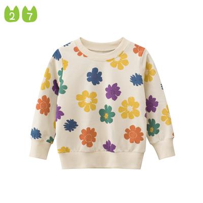 Novo Suéter de Gola Redonda para Meninas Pulôver de Flor para Bebê Suéter de Alta Qualidade