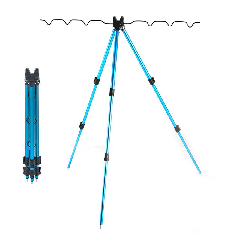 Держатель для удочки, штатив для удочки, складной штатив для рыболовной удочки из алюминиевого сплава для рыбалки на открытом воздухе. синий