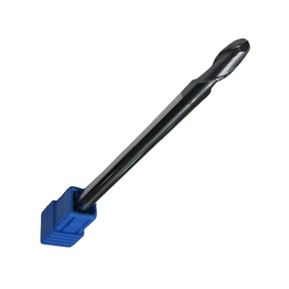 Radius 3.0mm Tungsten Carbide Ball Nose End Mill Extra Long Shank 100mm 2 Flutes
