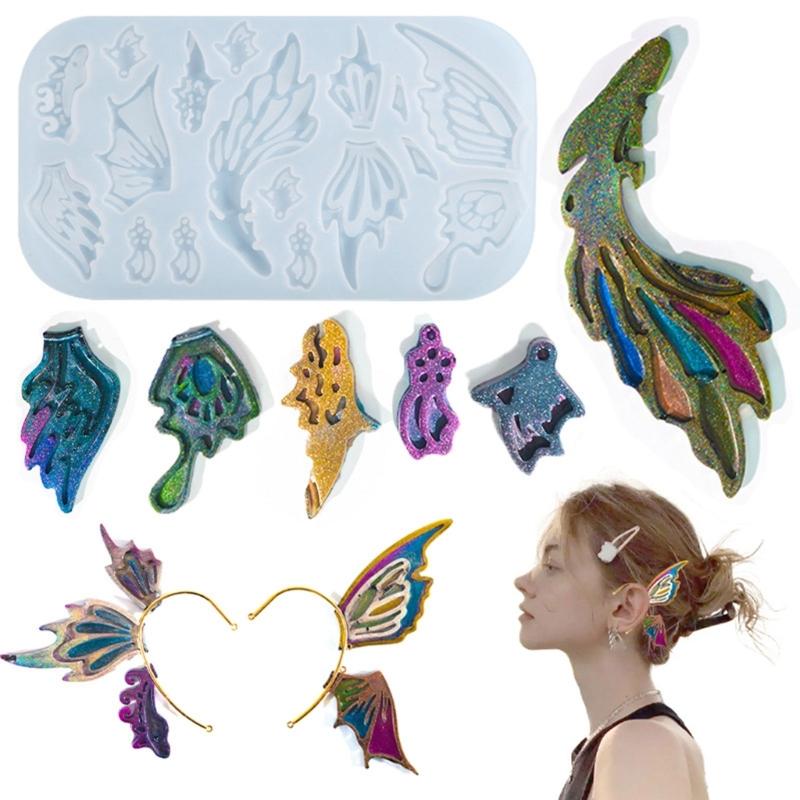 Diy Crystal Epoxy Mold Earrings Jewelry Mold Dangle Pendant Decorations Three-dimensional Butterflies Silicone Mold