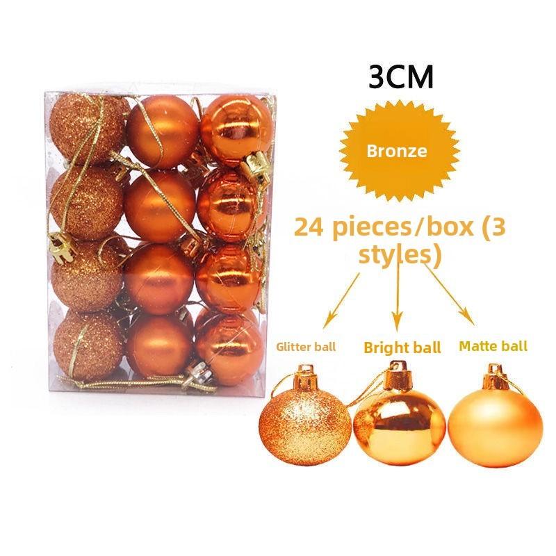 30mm Pack 24 Christmas Matte And Glitter Decor Ball Festival Props Atmosphere