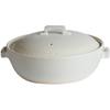 This Modern, White, Western-style Earthenware Pot, Made of Banko Ware, Is Size 9 and Serves 4-5 People. It Has a 29cm Diameter and a 2800ml Capacity.