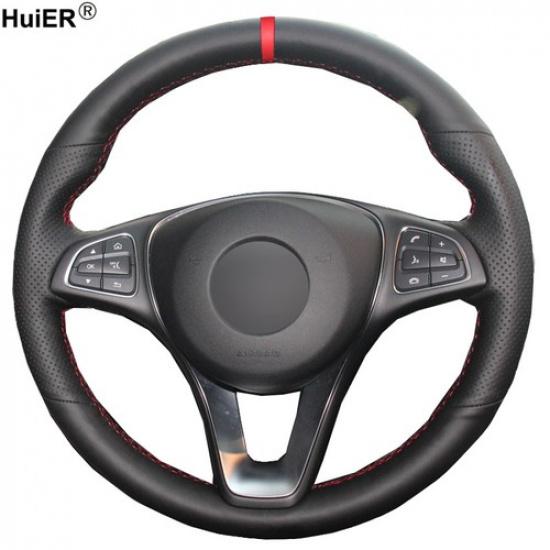 Hand Sewing Car Steering Wheel Cover For Mercedes-Benz C180 C200 C260 C300 B200