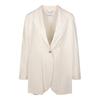 Single Button Silk Blazer Parchment