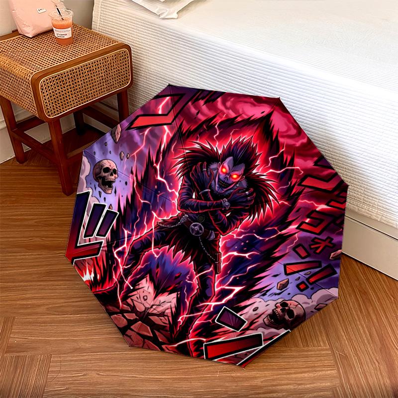 

1PC Automatic Folding Umbrella Death Note Pattern 8 Ribs Portable Foldable Travel Umbrella Christmas Birthday Gift разноцветный