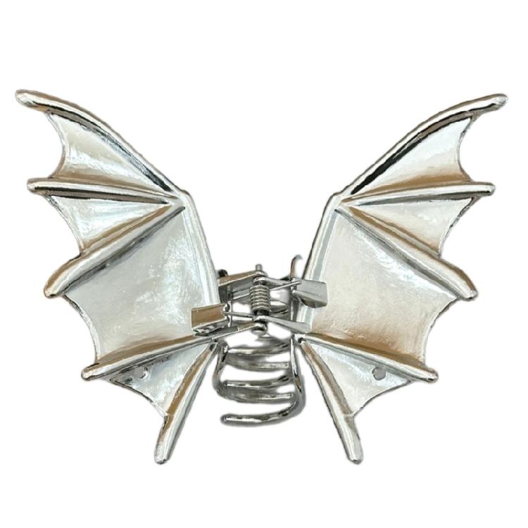 Punk Bat Shape Design Hair Clip Large Metal Hair Claw Halloween Costume Event Hairstyle Accessory Women Party Headwear